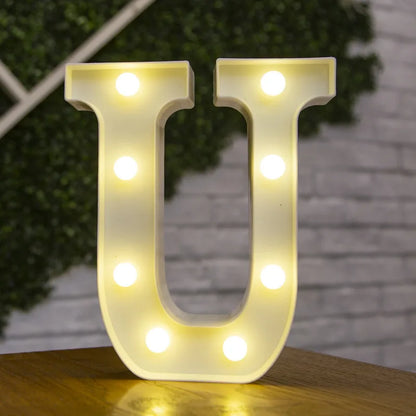 Alphabet & Number LED Lamp Night Light – Warm Battery-Powered Luminous Letter Light for Home, Wedding, Birthday & Party Decoration