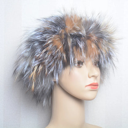 2025 Real Fox Fur Scarf and Headband – Luxury Winter Neck Warmer for Women, 100% Natural Fur, Elastic Ring Muffler