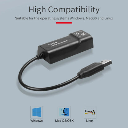 10/100/1000Mbps USB 3.0 Type-C to RJ45 LAN Ethernet Adapter — RTL8153 Network Card for PC, MacBook, Windows Laptop