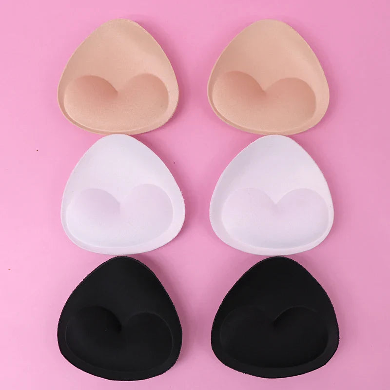2 Pairs Sponge Bra Pads: Push-Up Breast Enhancer Inserts for Swimsuit Bikini Padding - Removable Chest Cup Pads