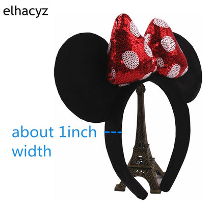 Big Classic Polka Dot Bow Minnie Mouse Ears Headband – Festival & Party Hairband for Women & Girls, Disney Trip Accessories