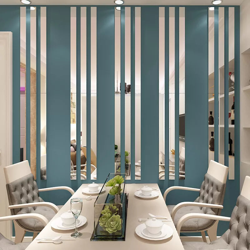 20pcs Simple Lines Acrylic 3D Wall Stickers - DIY Home Decor for Living and Dining Room, Mirror Strips, Ceiling, Waist Line, Background Art