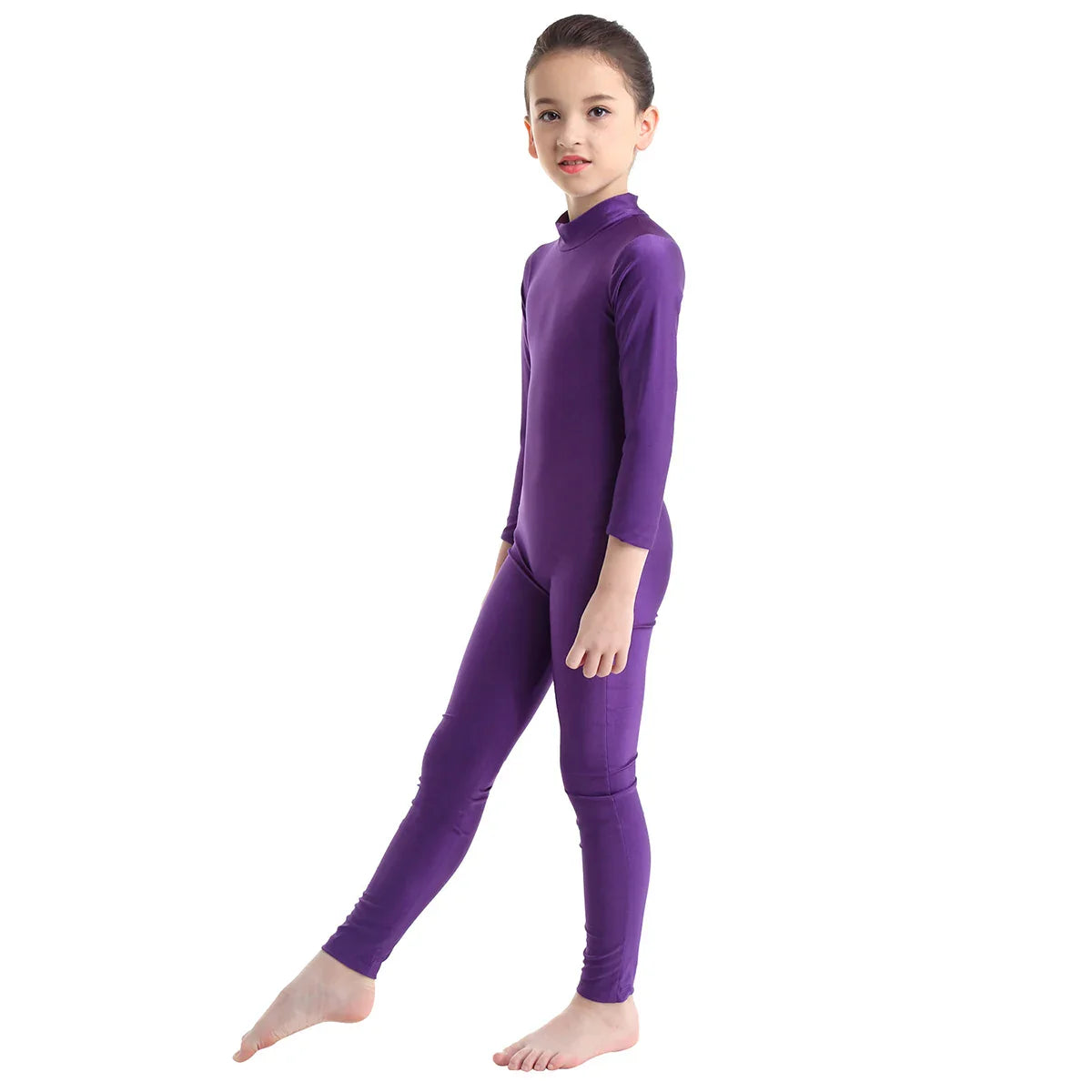 Kids Girls Full Body Gymnastics Bodysuit, Ballet Dance Jersey Leotard, Jumpsuit Sports Unitard, Children Dancewear and Sportswear