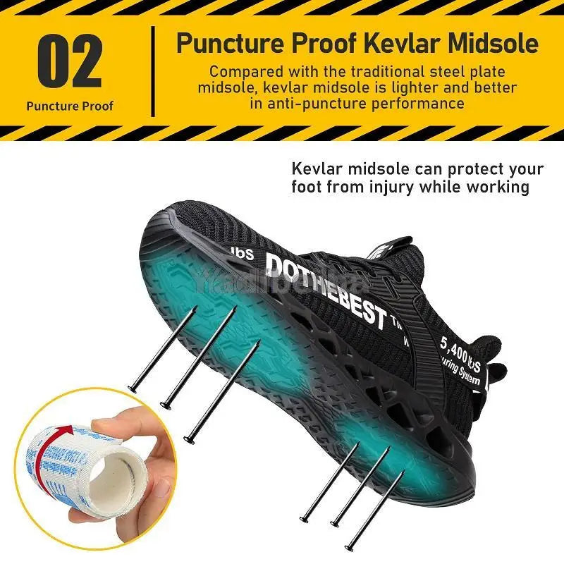 Steel Toe Safety Shoes for Men & Women – Lightweight Puncture-Proof Work Sneakers, Unisex Construction Boots