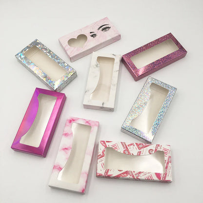 Custom Eyelash Packaging Boxes –  25mm Mink Lash Cases (10–100 pcs) Marble Design with Logo Printing Option
