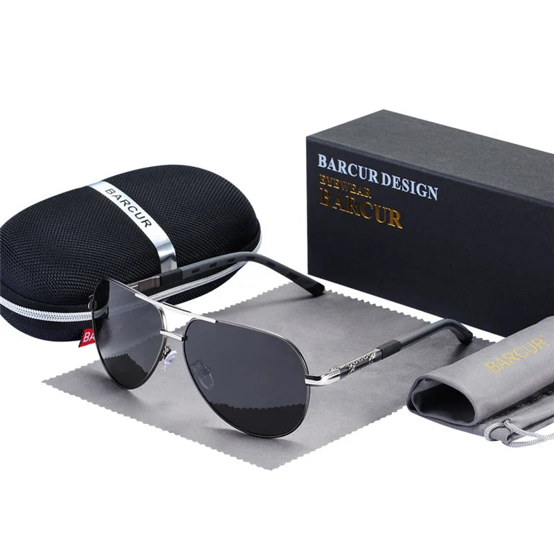 BARCUR Aluminum Vintage Polarized Sunglasses – Classic Men’s & Women’s Driving Shades, UV Protection Eyewear