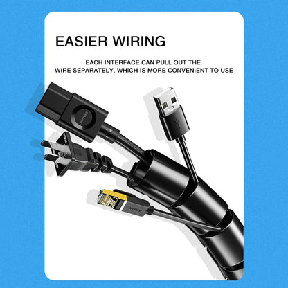 2M Flexible Spiral Cable Wire Protector | 16/10mm Diameter | Computer Cord Protective Tube | Clip Organizer Management Tools