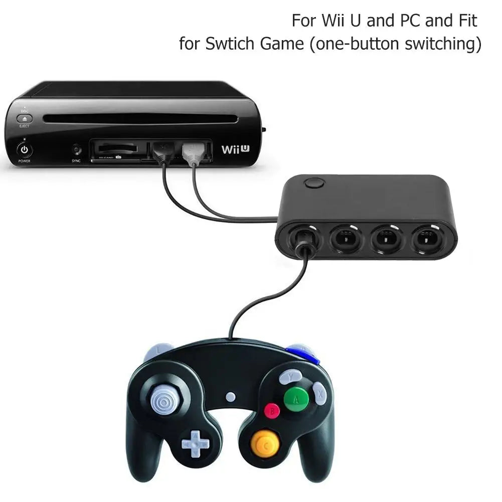4-Port GameCube Controller Adapter – USB Converter for Nintendo Switch, Wii U, PC, and NGC – Star Fighting Game Support