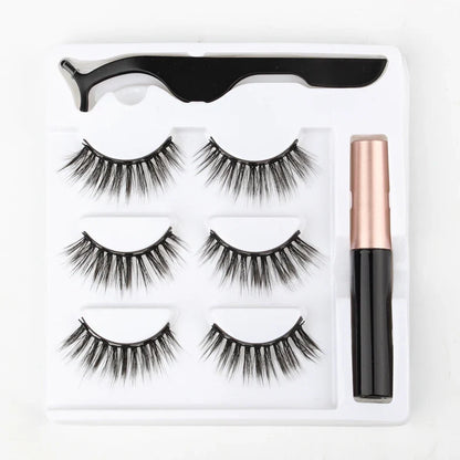 2/3/4 Pairs Magnetic Eyelashes Set - Waterproof Liquid Eyeliner, Tweezer, Dramatic 3D Mink Lashes for Makeup