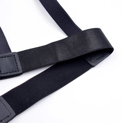 Men's Adjustable Elastic Shirt Stays - Shirt Tuckers Garters with Non-Slip Locking Clamps for Police, Military in Black