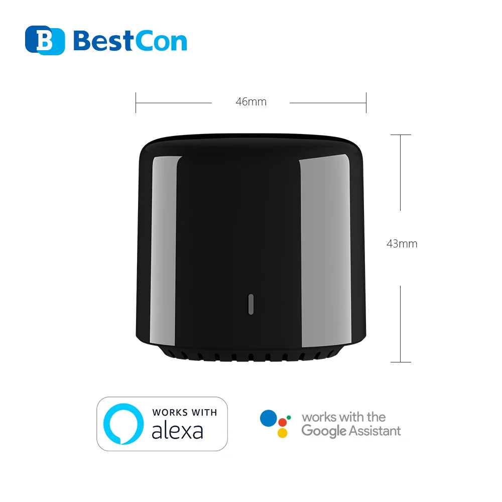BroadLink RM4 BestCon RM4C Mini Wi-Fi Smart Remote – Voice Control with Google Home & Alexa Smart Hub