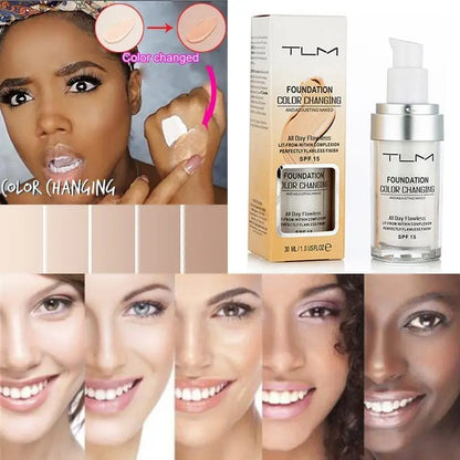 TLM Magic Color Changing Foundation – Liquid Soft Matte, Long-Lasting & Hydrating Makeup Base