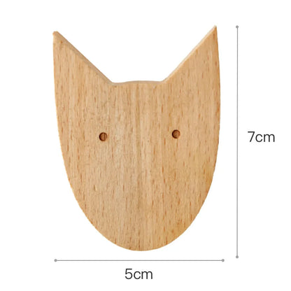 Wooden Drawer & Wall Hooks — Animal Keychain, Coat & Wardrobe Hanger, Cute Home & Kitchen Decor Accessory