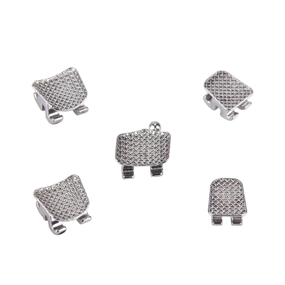 AZDENT 10 Packs Dental Brackets – Orthodontic Metal Mini Standard Roth MBT Slot 0.022/0.018 with Hooks, 20 Pcs per Pack