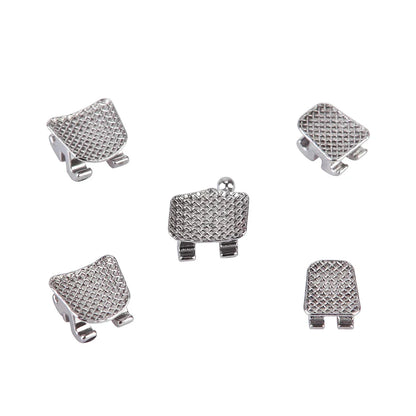 AZDENT 10 Packs Dental Brackets – Orthodontic Metal Mini Standard Roth MBT Slot 0.022/0.018 with Hooks, 20 Pcs per Pack