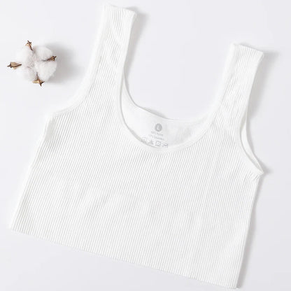 Women’s Seamless Ribbed Tank Top - High-Elastic Sleeveless Crop Camisole, O-Neck Everyday Sportswear M-XL