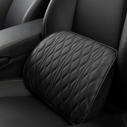 Car Neck & Lumbar Pillow – PU Leather Memory Foam Seat Headrest & Backrest Cushion