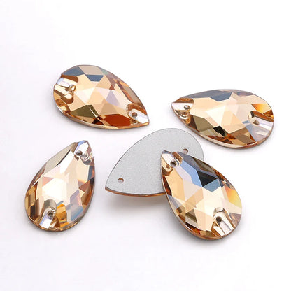 AAAAA Tear Drop Rhinestones — High-Quality Sew-On Stones for Dress, Bag, Garment & Shoe Decoration