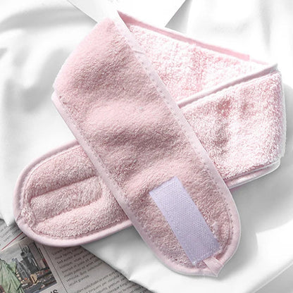 Women Soft Coral Fleece Toweling Hairband – Adjustable Makeup & Bath Headband for Washing Face, Spa & Facial Hair Holder Accessory
