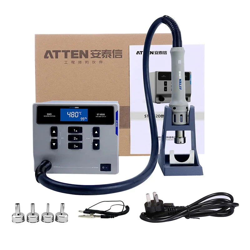 ATTEN ST-862D Hot Air Gun Soldering Station – 1000W Lead-Free Digital Display Rework Station for Phone & PCB Repair