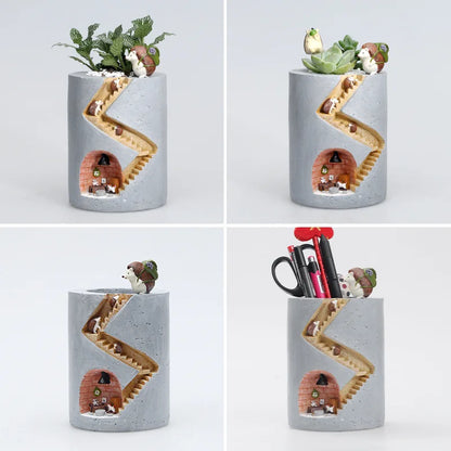 Creative Hedgehog Resin Planter - Decorative Flower Pot for Succulents and Air Plants - Ideal for Home, Garden, and Tabletop Decor