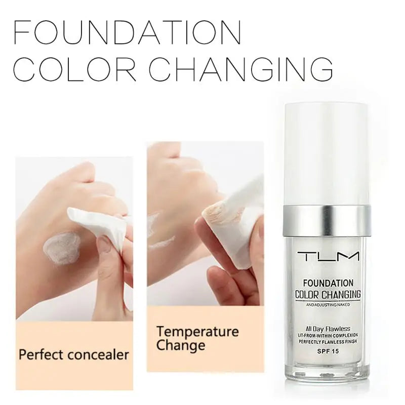TLM Magic Color Changing Foundation – Liquid Soft Matte, Long-Lasting & Hydrating Makeup Base