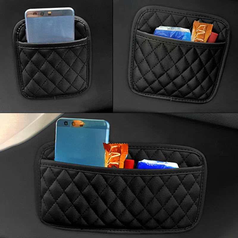 Multifunction Car Organizers - Pocket Bags for Car Storage Box, Collecting Bag for Cards, Phone, and Keys, Sticky Pouch for Car Interior