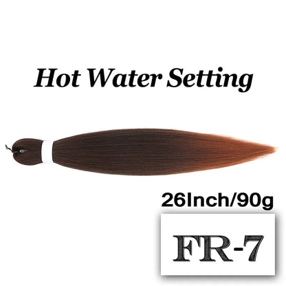 26-Inch Pre-Stretched Braiding Hair Extensions – Synthetic Afro Crochet Braids for DIY, Jumbo Braid in Purple, Pink, Peach & Red