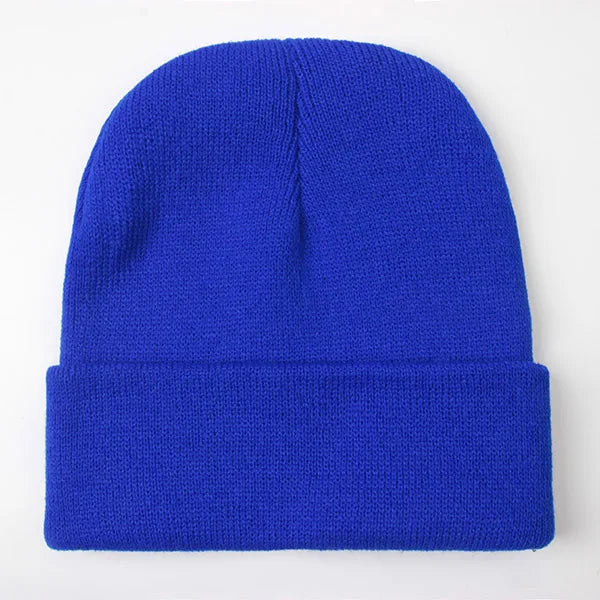 Solid Unisex Beanie – Soft Warm Wool Blend Knitted Cap for Men and Women, Autumn Winter Skullcap, Ski Hat, 24 Colors