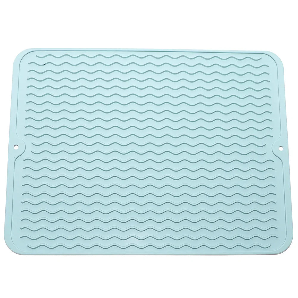 Silicone Dish Drying Mat 40x30cm | Large Countertop & Sink Draining Mat, Heat-Resistant Trivet