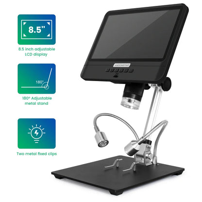 Andonstar AD208 Digital Microscope – 8.5" Adjustable LCD, 1080P HD, Black, Soldering Tool