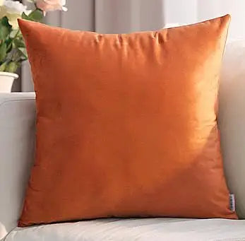 Solid Velvet Pillowcase – Red, Yellow, Blue, & Green Cushion for Sofa, Car, Living Room Home Decor, 45x45cm