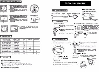 2" - 6" Dial Bore Indicator Gauge | 0.001" Deep Engine Hole Measurement, 50-160mm, 0.01mm Precision