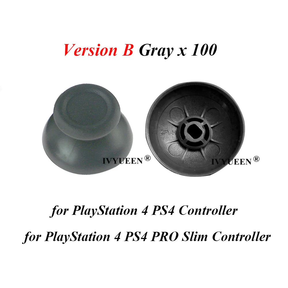 IVYUEEN 100PCS Black Analog Stick Caps – Thumb Grip Covers for PS5, PS4, PS3 & Xbox Controllers