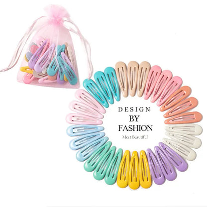 Girls’ Colorful Waterdrop Hairpins — 10/20/30/40PCS Cute Hair Clips & Barrettes Fashion Accessories for Kids