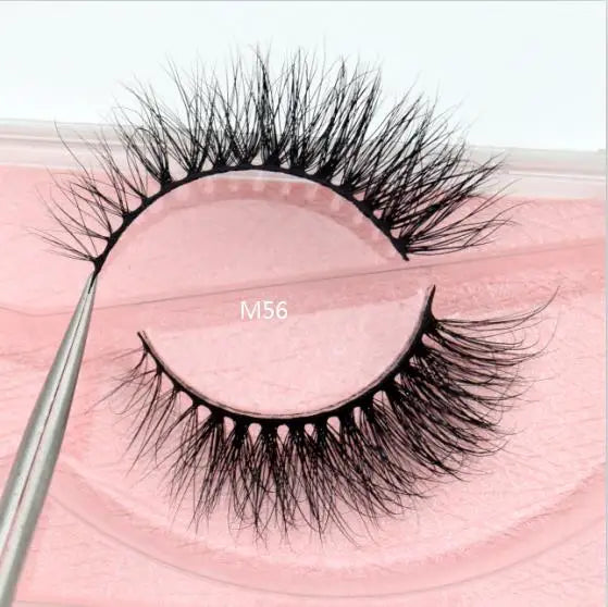Visofree 3D Mink Eyelashes – Thick Handmade Full Strip Cruelty-Free False Lashes for Makeup M56