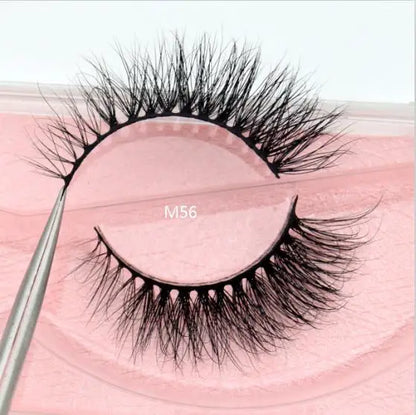 Visofree 3D Mink Eyelashes – Thick Handmade Full Strip Cruelty-Free False Lashes for Makeup M56