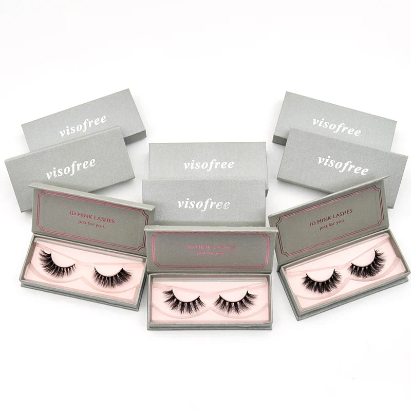 Visofree 3D Mink Lashes – High Volume Natural Black False Eyelashes #108, #109, #110