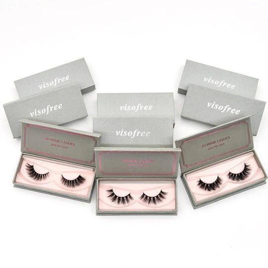 Visofree 3D Mink Lashes – High Volume Natural Black False Eyelashes #108, #109, #110