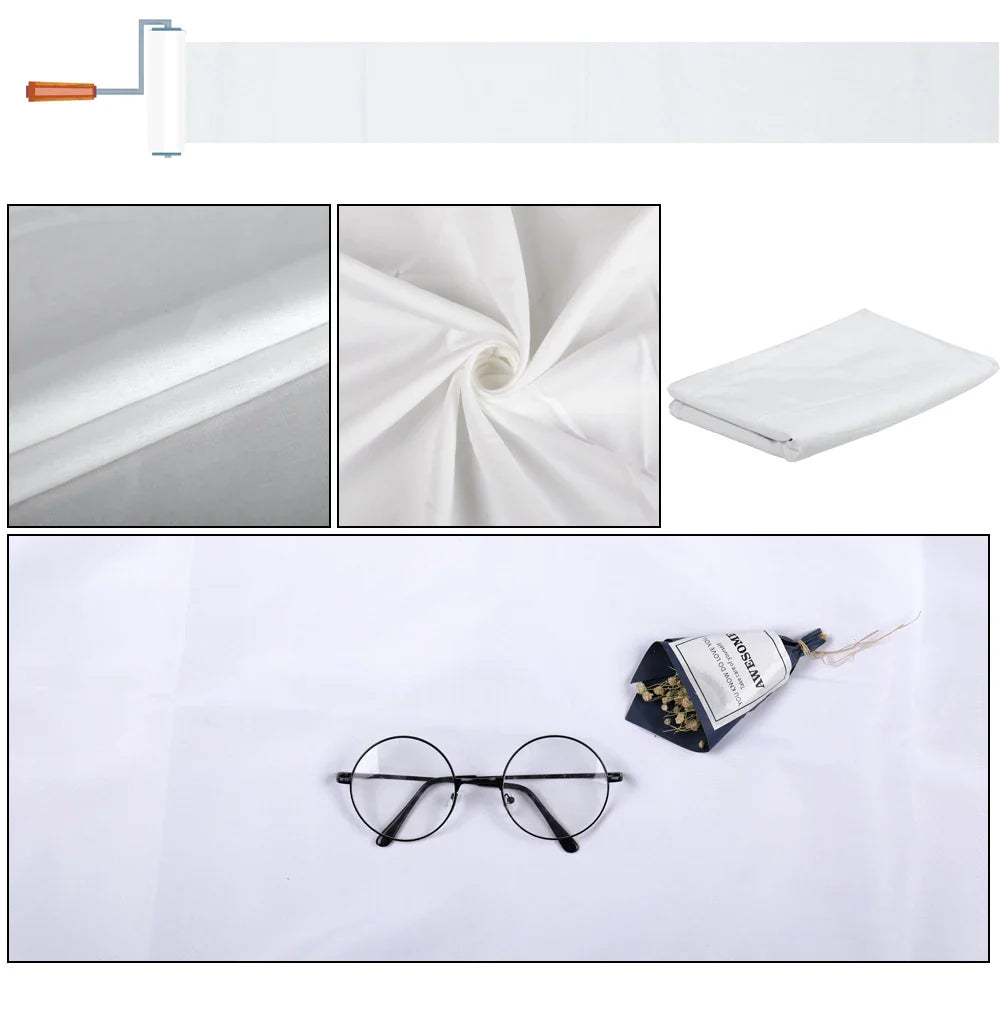 SH Cotton Photo Background Cloth with Rod Pocket – White, Black & Green Screen Chromakey Backdrops for Studio