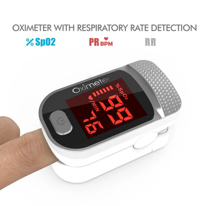KIUZOU Finger Pulse Oximeter – SPO2, PR, PI, RR Blood Oxygen Saturation & Heart Rate Monitor, OLED Display