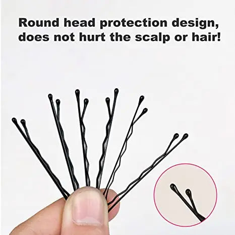 60/120pcs Black Hairpins for Women - Invisible Bobby Pins, Curly Wave Hair Clips, Bride & Lady Hairgrips