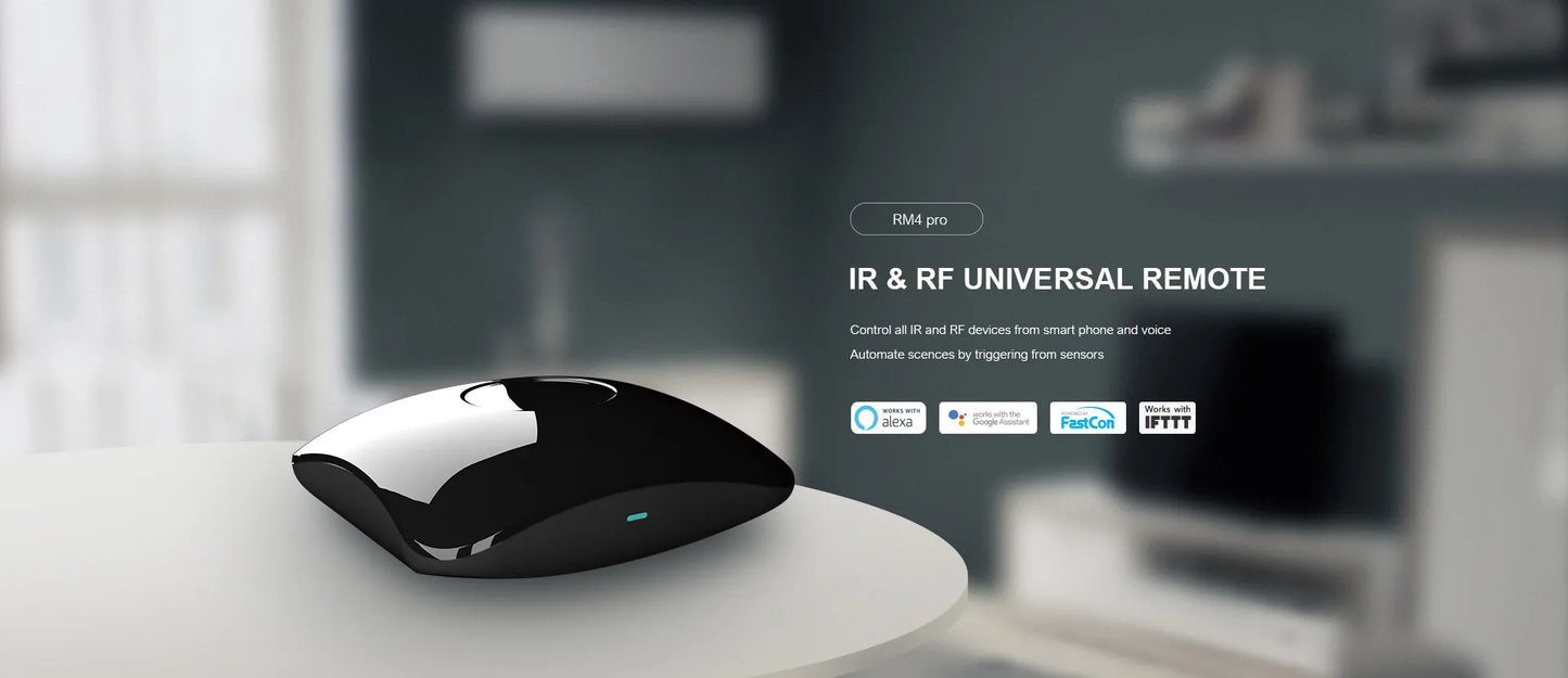Broadlink RM4 Pro IR & RF Universal Remote – WiFi Smart Home Automation with Alexa & Google Home