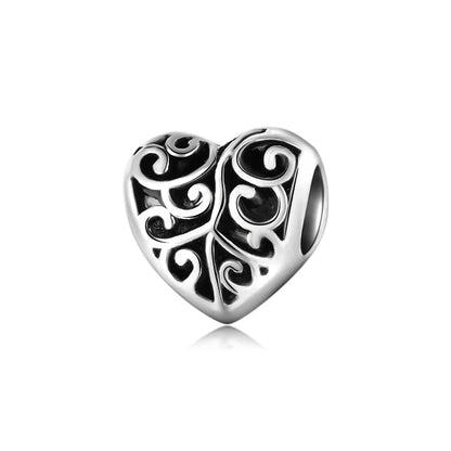 Original Alloy Bead Family Love Heart Pendant Charm - Mom & Dad DIY Jewelry for Pan Bracelets & Necklaces