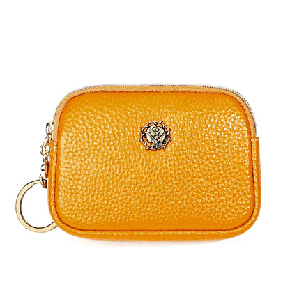 Senorita Genuine Leather Women’s Coin Purse – Double Zipper Small Wallet