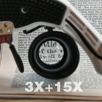 LED Double Lens Magnifying Glasses – Loupe Lamp for Watchmaking, Jewelry & Detail Work