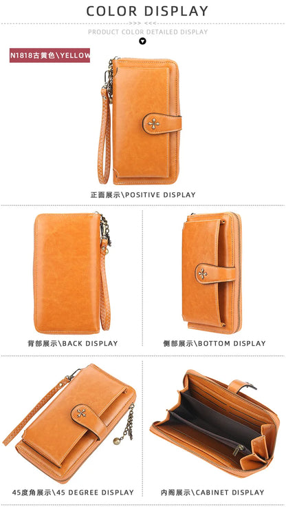 New Women’s PU Leather Wallet — Fashion Long Zipper Purse, Top Quality Brand Card Holder, Classic Female Wallet
