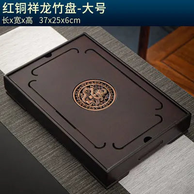 Natural Bamboo Wood Tea Tray – Rectangle Tea Set with Drainage, Water Storage Board for Chinese Tea Cups, Home Accessories
