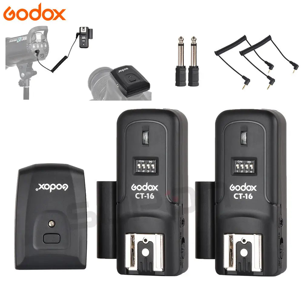 Godox CT-16 16-Channel Wireless Flash Trigger Transmitter & Receiver Set for Canon Nikon Pentax Studio Speedlite