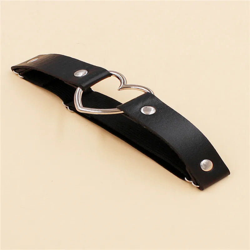 2022 Women's Sexy Elastic Harness Heart Leg Chain Garter Belt – Cosplay Spike Thigh Ring, High-Quality Elastic